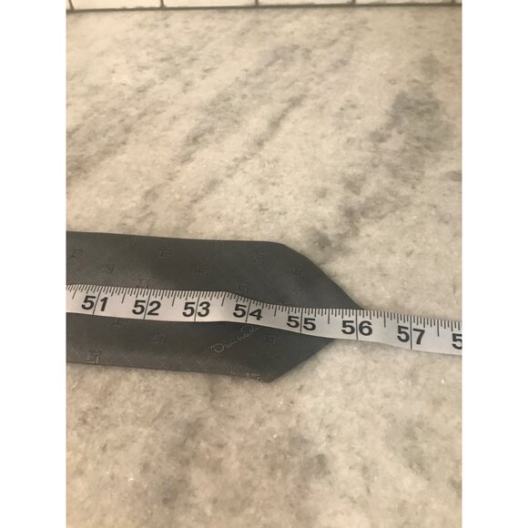 Oscar de La Renta Silk Tie Mens Gray Designer Quiet Luxury Formal - Picture 5 of 6